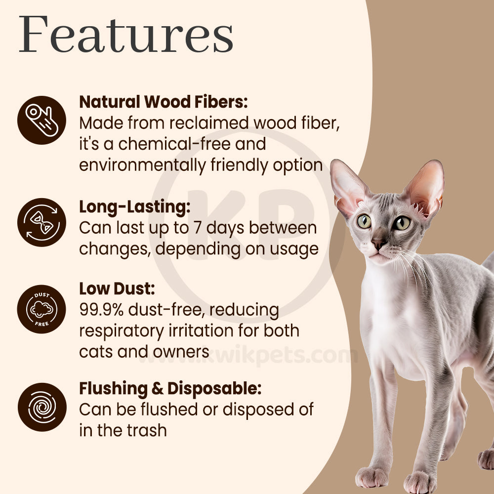 Features of Okocat Original Premium Clumping Wood Cat Litter 12.6-lb