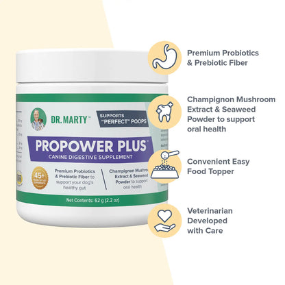 Features of Dr. Marty ProPower Plus Canine Digestive Supplements 2.2-oz