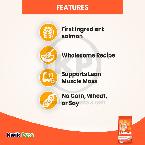 Features of IAMS Proactive Health Adult Dry Cat Food Salmon 7-lb