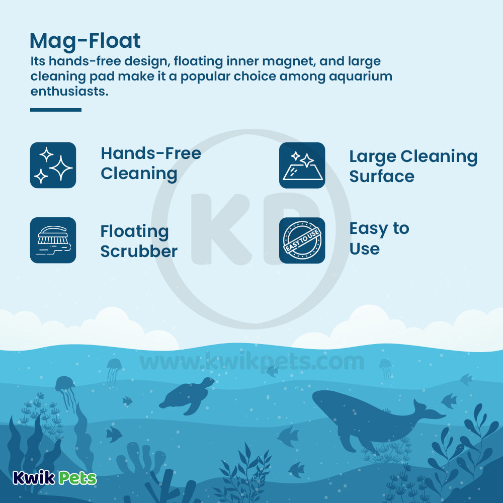 Mag-Float Floating Magnet Glass Aquarium Cleaner Medium, Kwik Pets
