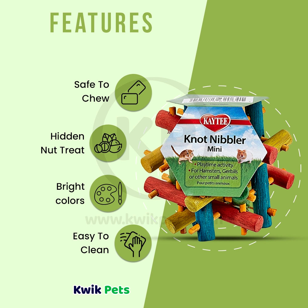 Kaytee Nut Knot Nibbler Small Animal Chew Toy Multicolor Mini