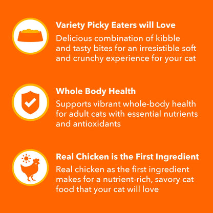 Features of IAMS ProActive Health Healthy Enjoyment Adult Dry Cat Food Chicken & Salmon 6-lb