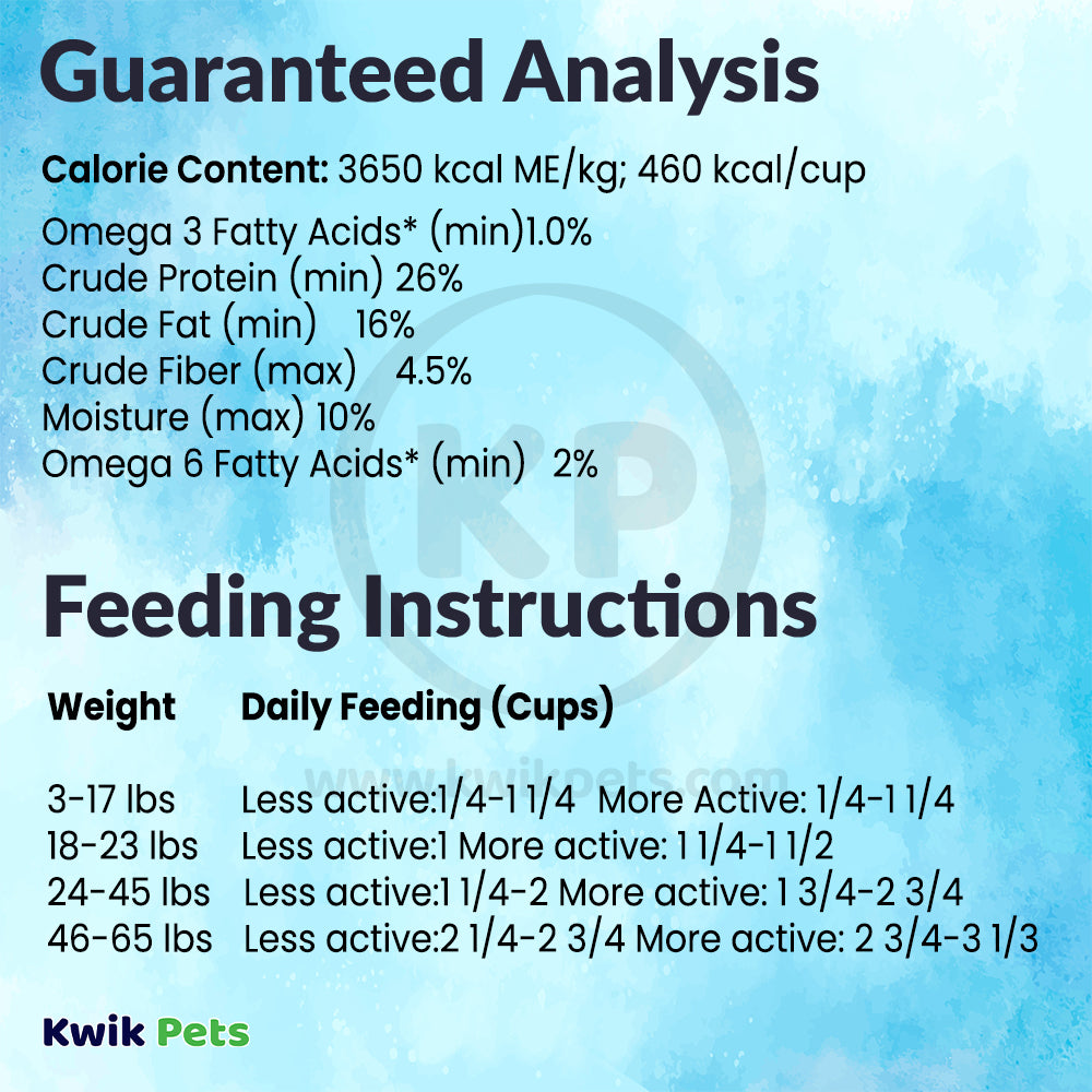Feeding Instructions & Guaranteed-Analysis of Tiki Pets Dog Aloha Luau Grain-Free Dry Dog Food Lamb 3.5-lb