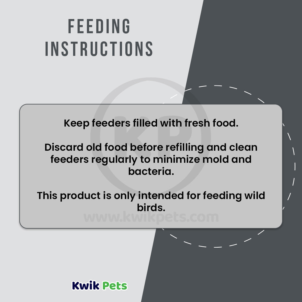 Feeding Instructions of Kaytee No Mess Blend Wild Bird Food 10-lb
