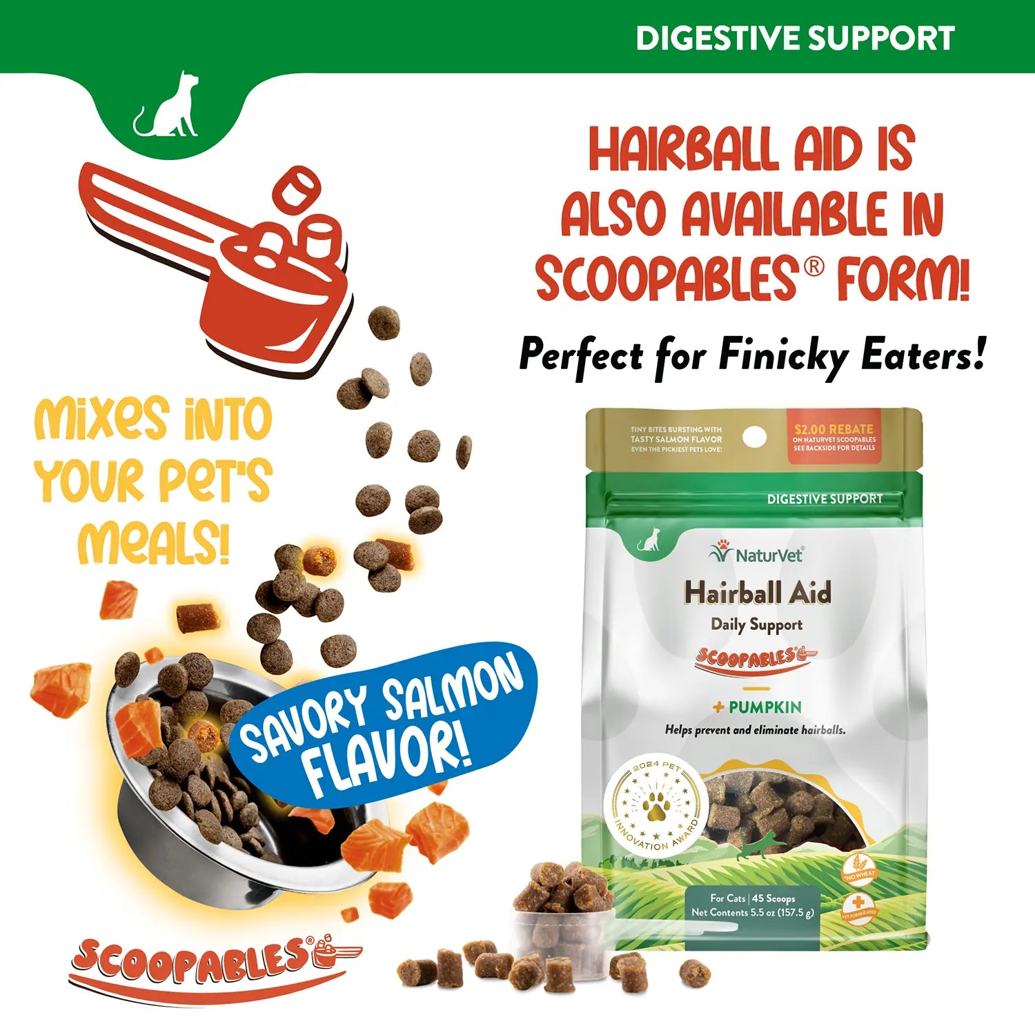 Food of NaturVet Hairball Aid Plus Pumpkin Soft Chews for Cats 60 Count 3.1-oz