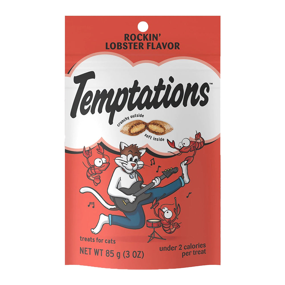 Front of Temptations Classics Crunchy & Soft Adult Cat Treats Rockin' Lobster 3-oz