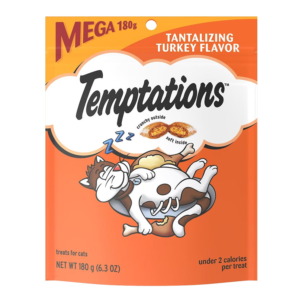 Front of Temptations Classics Crunchy & Soft Adult Cat Treats Tantalizing Turkey 6.3-oz