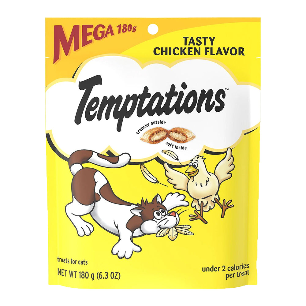 Front of Temptations Classics Crunchy & Soft Adult Cat Treats Tasty Chicken 6.3-oz