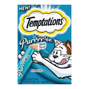 Front of Temptations Creamy Purrrr-ee Cat Treats Tuna 1.7-oz