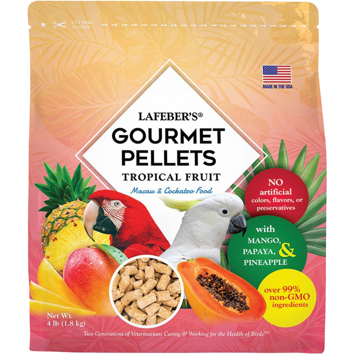 Lafeber Tropical Fruit Gourmet Pellets Macaw & Cockatoo Bird Food 4-lb