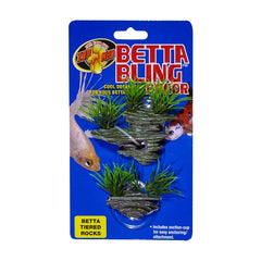 Zoo Med Betta Bling Tiered Rocks Green & Grey