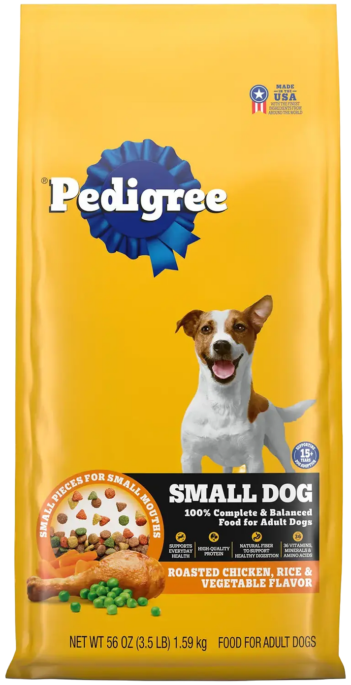 Pedigree Complete Nutrition Adult Dry Small Dog Food Roasted Chicken, Rice & Vegetable 3.5-lb