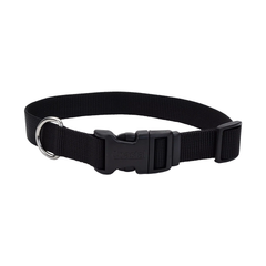 Coastal Adjustable Nylon Dog Collar with Plastic Buckle Black 3/8 in X 8-12 in