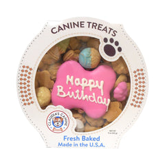 Claudia’s Canine Bakery Happy Birthday Dog Treats Peanut Butter Pink 11-oz