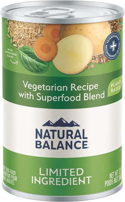 Front of Natural Balance Pet Foods L.I.D Plant Powered Vegan Friendly Vegetarian Recipe Canned Dog Food 13-oz
