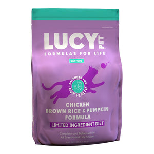 Front of Lucy Pet Products Formulas for Life Dry Cat Food Chicken Brown Rice & Pumpkin 4-lb