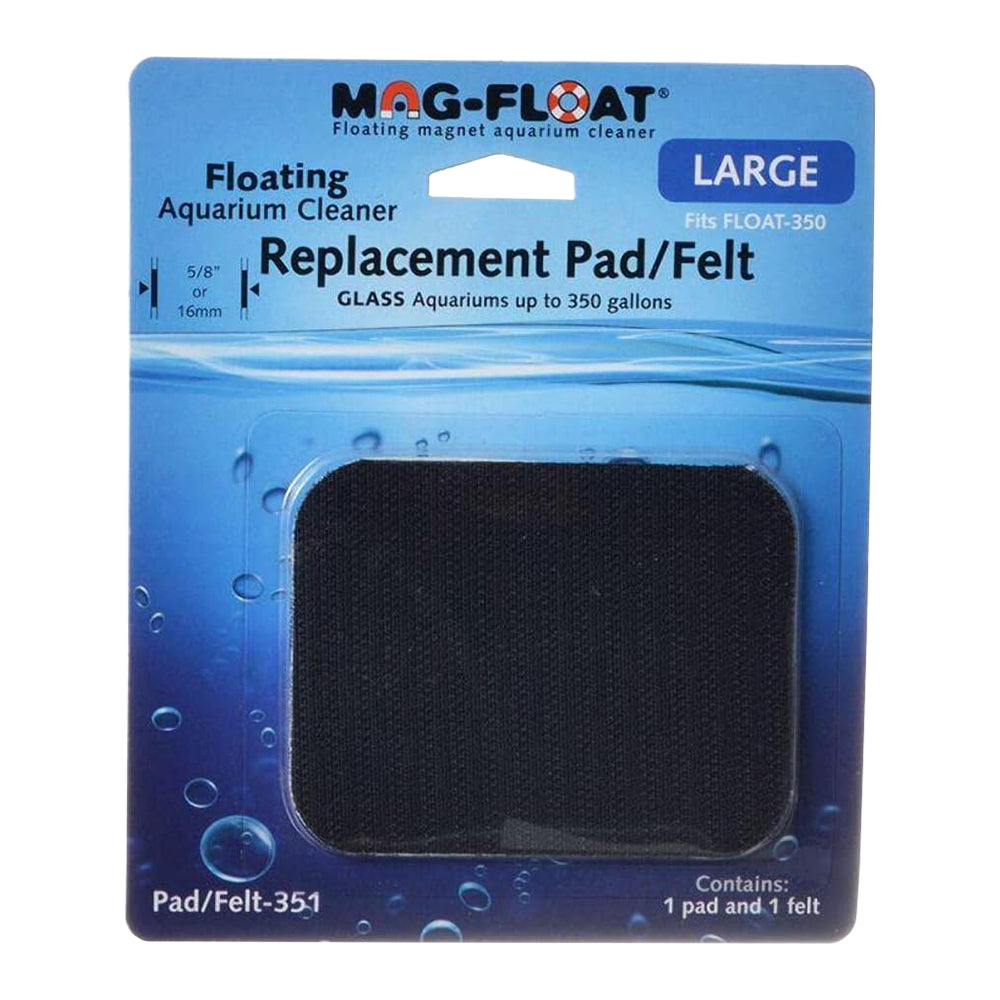 Front of Mag-Float Replacement Pad/Felt Floating Magnet Cleaner for Glass Aquariums Black Large