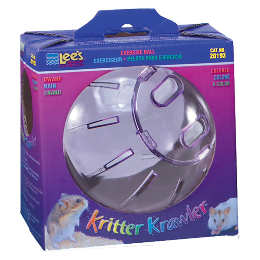 Front of Lee's Aquarium & Pet Products Kritter Krawler Colored View-Thru Box Exercise Wheel Purple Dwarf