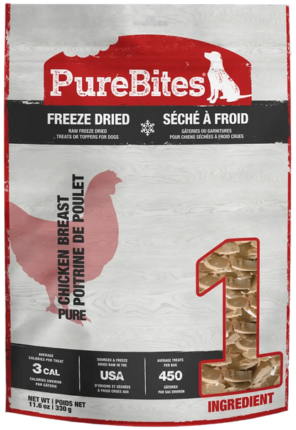 Front of PureBites Chicken Breast Freeze-Dried Dog Treats 11.6-oz