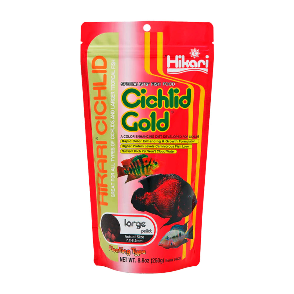 Hikari USA Cichlid Gold Floating Large Pellets Fish Food 8.8-oz, Kwik Pets