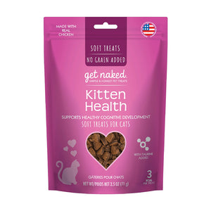 Front of Get Naked Kitten Health Grain-Free Soft Cat Treats Chicken 2.5-oz