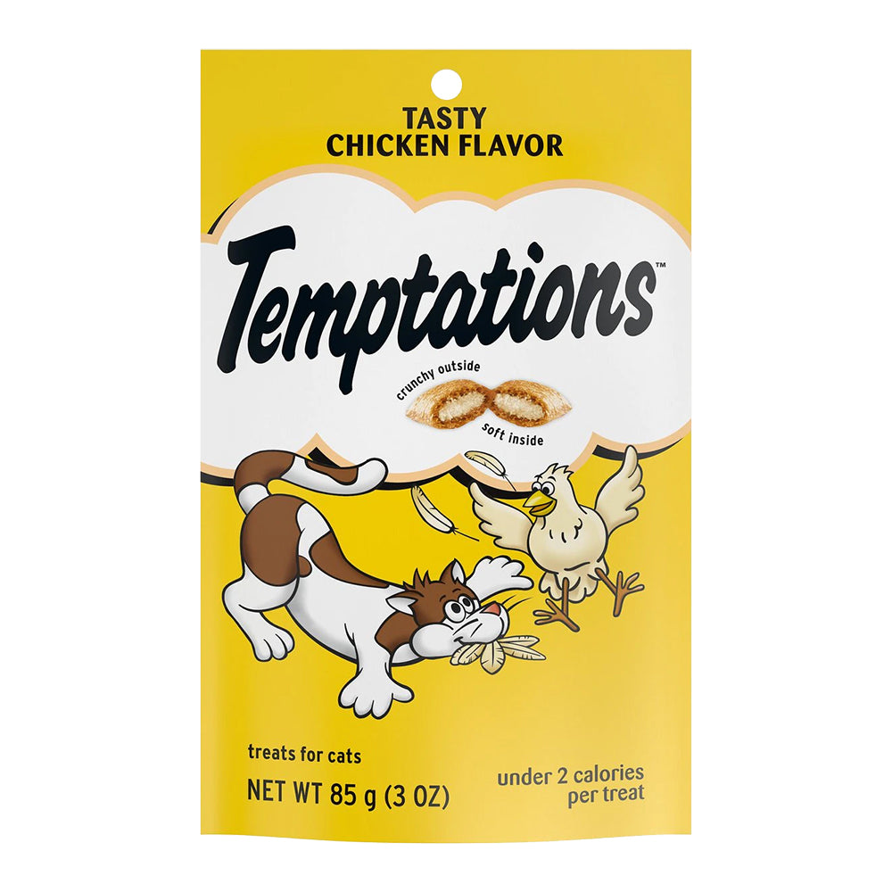 Front of Temptations Classics Crunchy & Soft Adult Cat Treats Tasty Chicken 3-oz