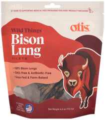 O.T.I.S. Wild Things Dog Treat Filets Bison Lung 4-oz