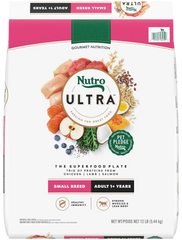 Nutro Ultra Small Breed Adult Dry Dog Food Chicken, Lamb & Salmon Plate 12-lb