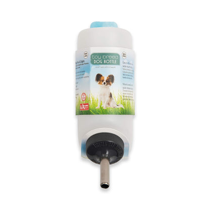 front of Lixit Small Dog Water Bottle White Silver