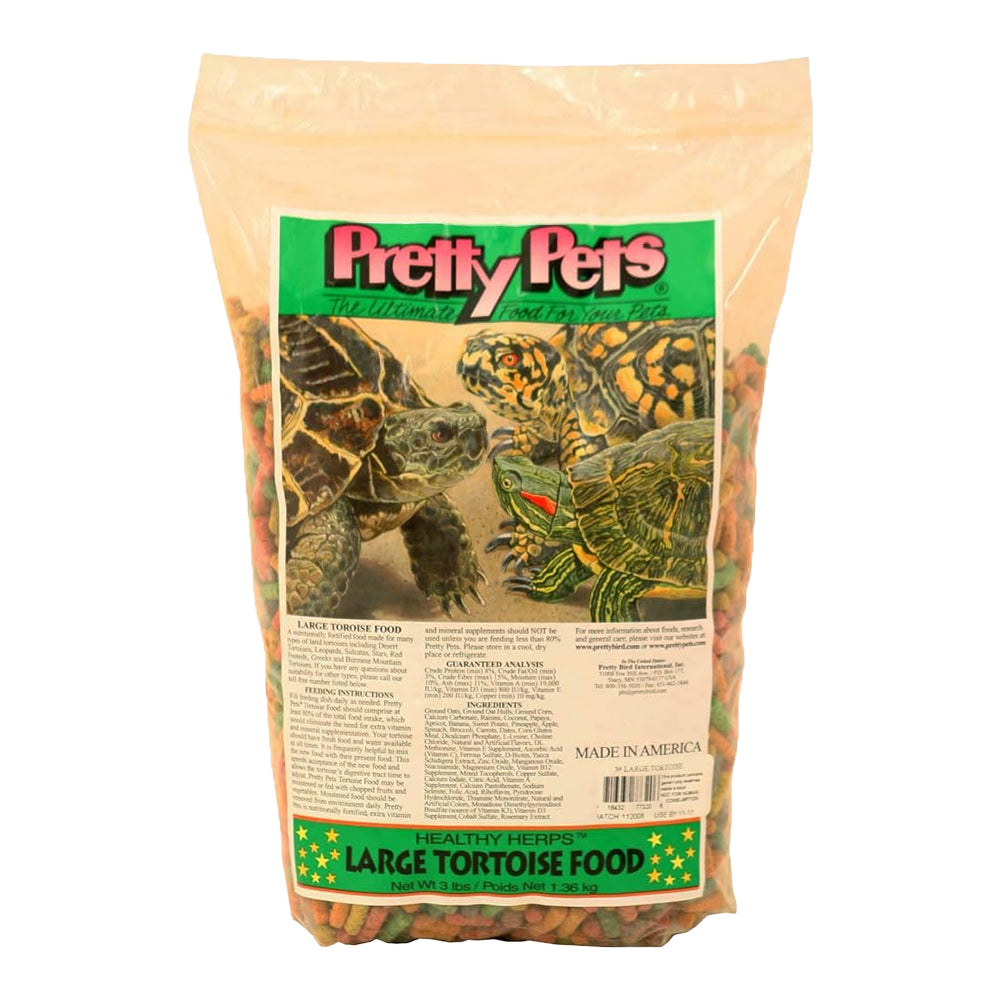 Front of Pretty Bird Large Tortoise Dry Food 3-lb 