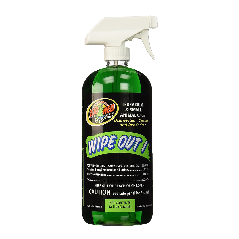 Front of Zoo Med Wipe Out 1 for Terrariums & Small Animal Cage 32-oz