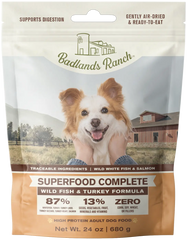 Badlands Ranch Superfood Complete Air-Dried Dog Food Wild Fish & Turkey 24-oz