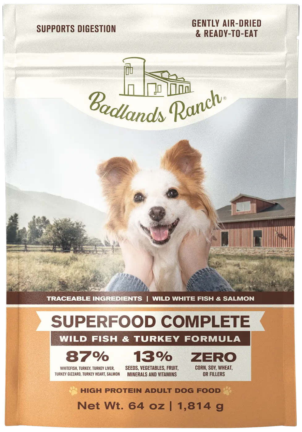 Badlands Ranch Superfood Complete Air-Dried Dog Food Wild Fish & Turke