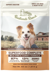 Badlands Ranch Superfood Complete Air-Dried Dog Food Wild Fish & Turkey 64-oz