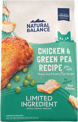 Natural Balance Pet Foods Limited Ingredient Grain Free Dry Cat Food Green Pea & Chicken 10-lb