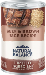 Natural Balance Pet Foods Limited Ingredient Canned Dog Food Beef & Brown Rice 13-oz