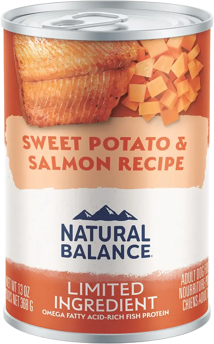 Front of Natural Balance Pet Foods Limited Ingredient Canned Dog Food Fish & Sweet Potato 13-oz