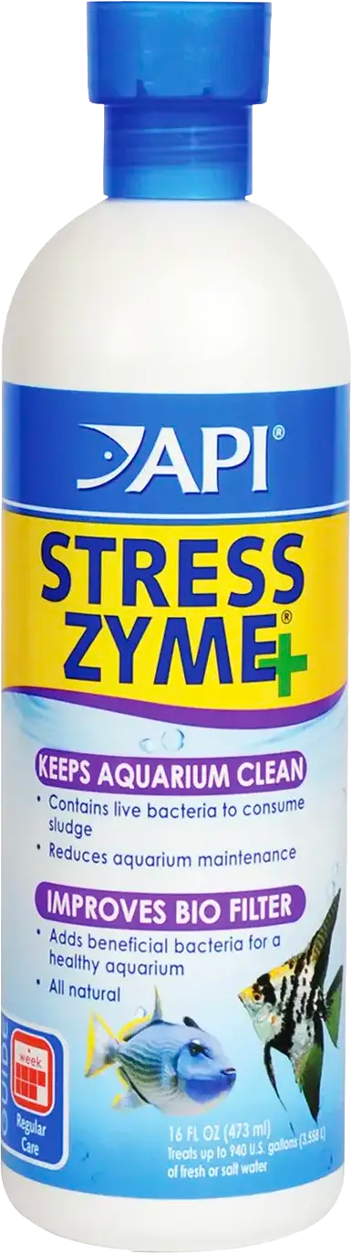 Front of API Stress Zyme Freshwater & Saltwater Aquarium Water Cleaner 16-oz