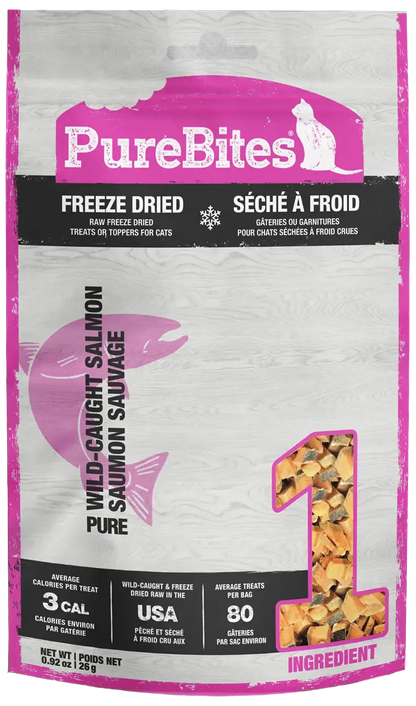 Front of PureBites Wild Pacific Salmon Freeze-Dried Cat Treats 0.92-oz