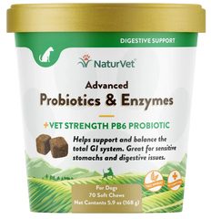 NaturVet Advanced Probiotics & Enzymes Dog Soft Chews 70 Count 5.9-oz