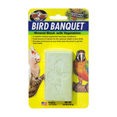 Zoo Med Bird Banquet Vegetable Formula Mineral Block Green Large 5-oz