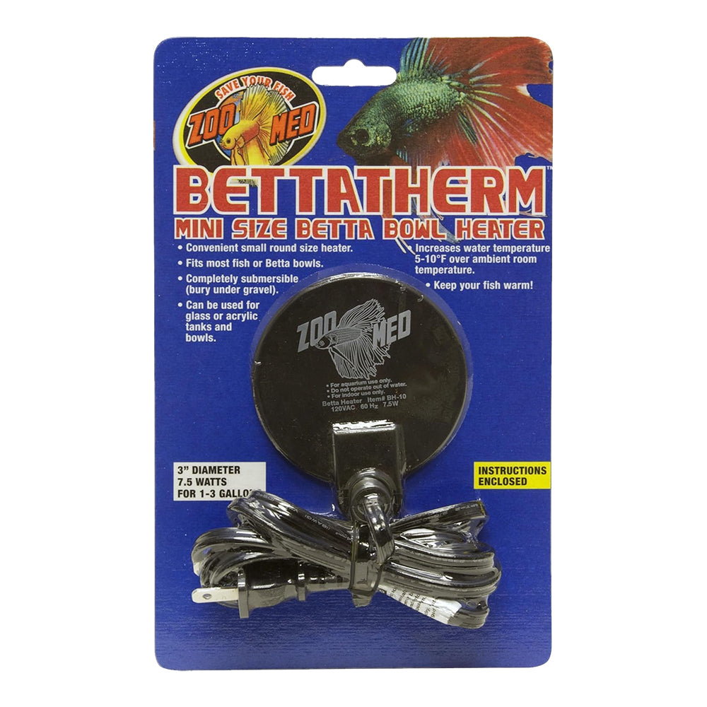 Front of Zoo Med BettaTherm Mini Beta Bowl Aquarium Heater