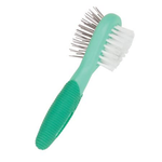 Front of Coastal Lil Pals Double-Sided Dog Comb Blue Green One Size