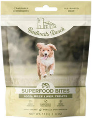 Badlands Ranch Superfood Bites Freeze-Dried Raw Dog Treats Beef Liver 4-oz