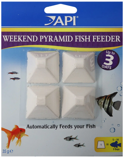 Front of API 3-Days Weekend Pyramid Fish Feeder 4 Count 1.4-oz