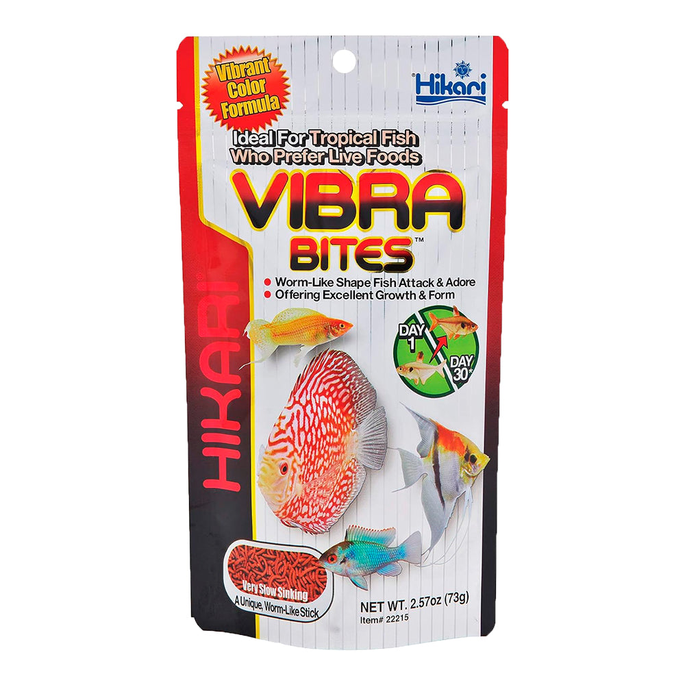 Front of Hikari USA Vibra Bites Tropical Very Slow Sinking Fish Food 2.57-oz