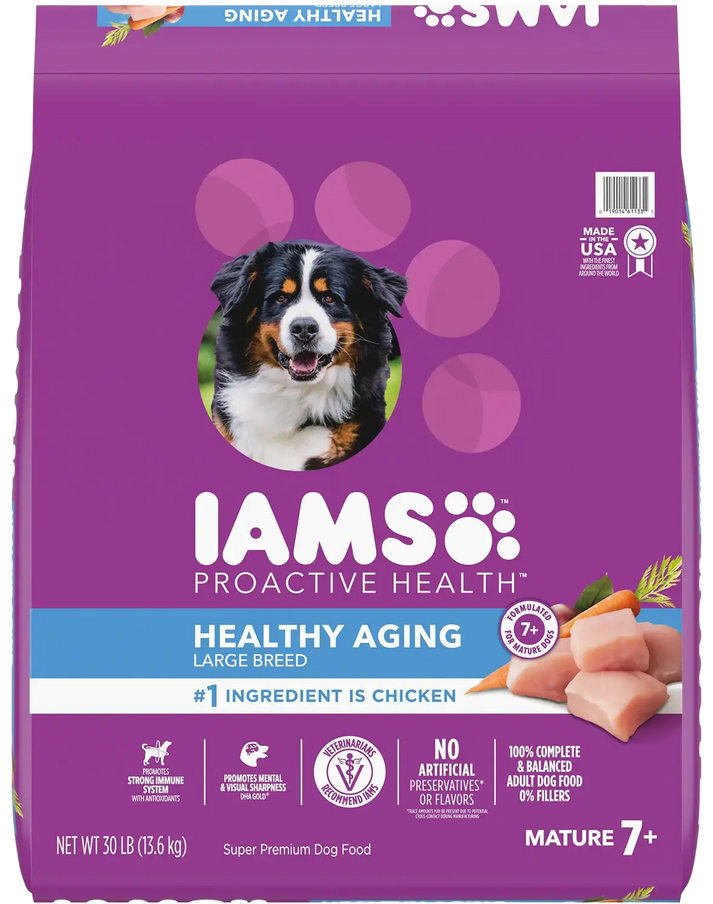 IAMS Mature Adult Large Breed Senior Dry Dog Food Chicken 30-lb