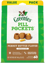 Greenies Capsule Pill Pockets Dog Treats Peanut Butter 15.8-oz 60 Count