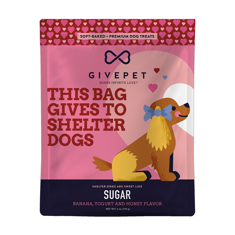 Front of Givepet Sugar Soft-Baked Premium Dog Treats Banana, Yogurt & Honey 6-oz