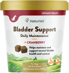 NaturVet Bladder Support Plus Cranberry Soft Chews for Dogs 60 Count 6.3-oz